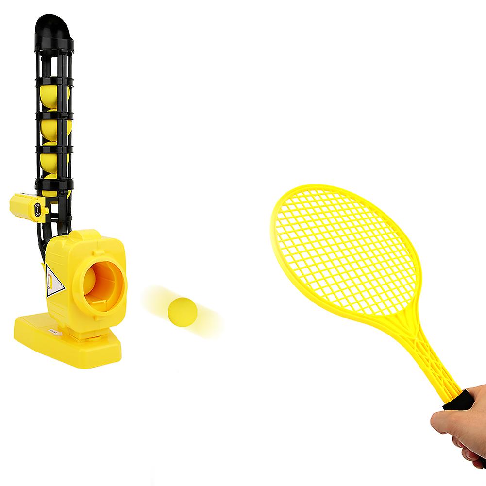 Outdoor Fitness Kids Sports Baseball Tennis Automatic Gaming Pitching Machine Set Funny Toyyellow