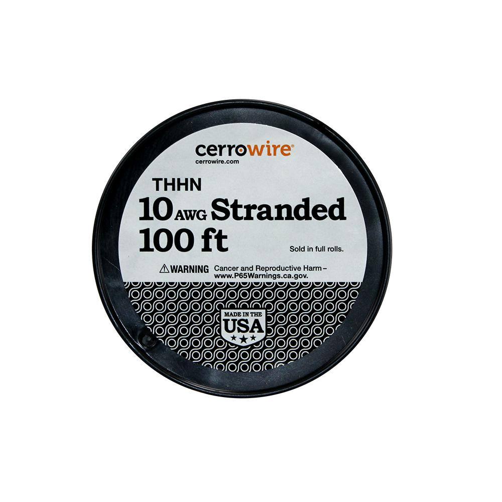 Cerrowire 100 ft. 10 Gauge White Stranded Copper THHN Wire 112-3872C