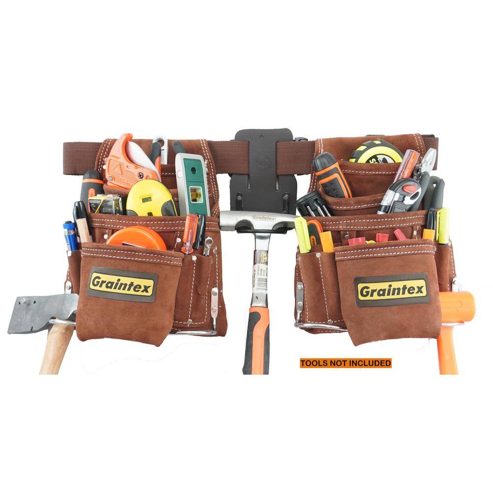 Graintex 20 Pocket Nail and Tool Pouch Set with 2 in. Belt and Hammer Holder SS2960