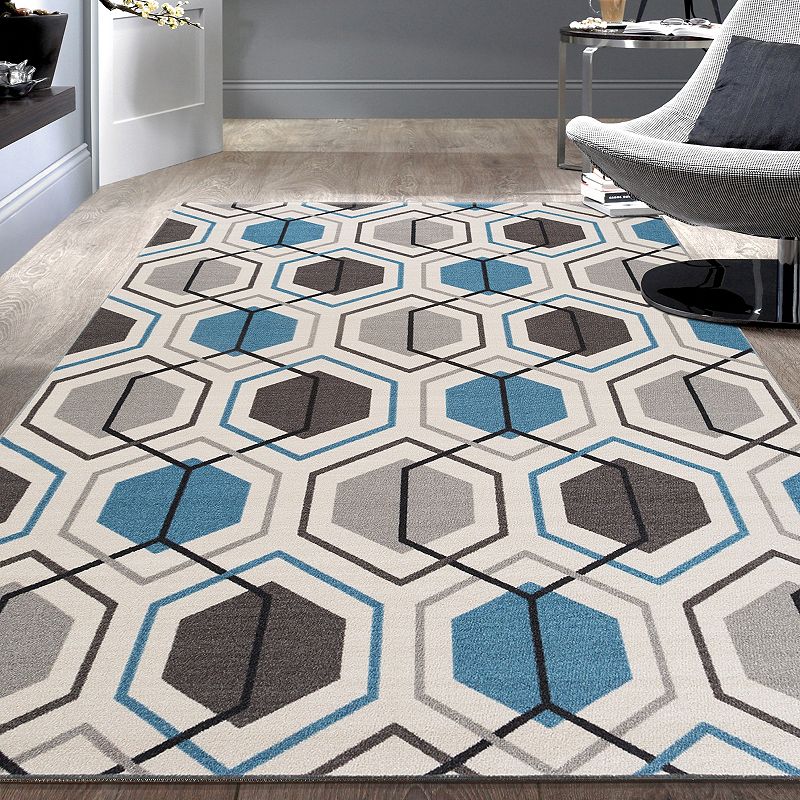 World Rug Gallery Avora Geometric Honeycomb Rug