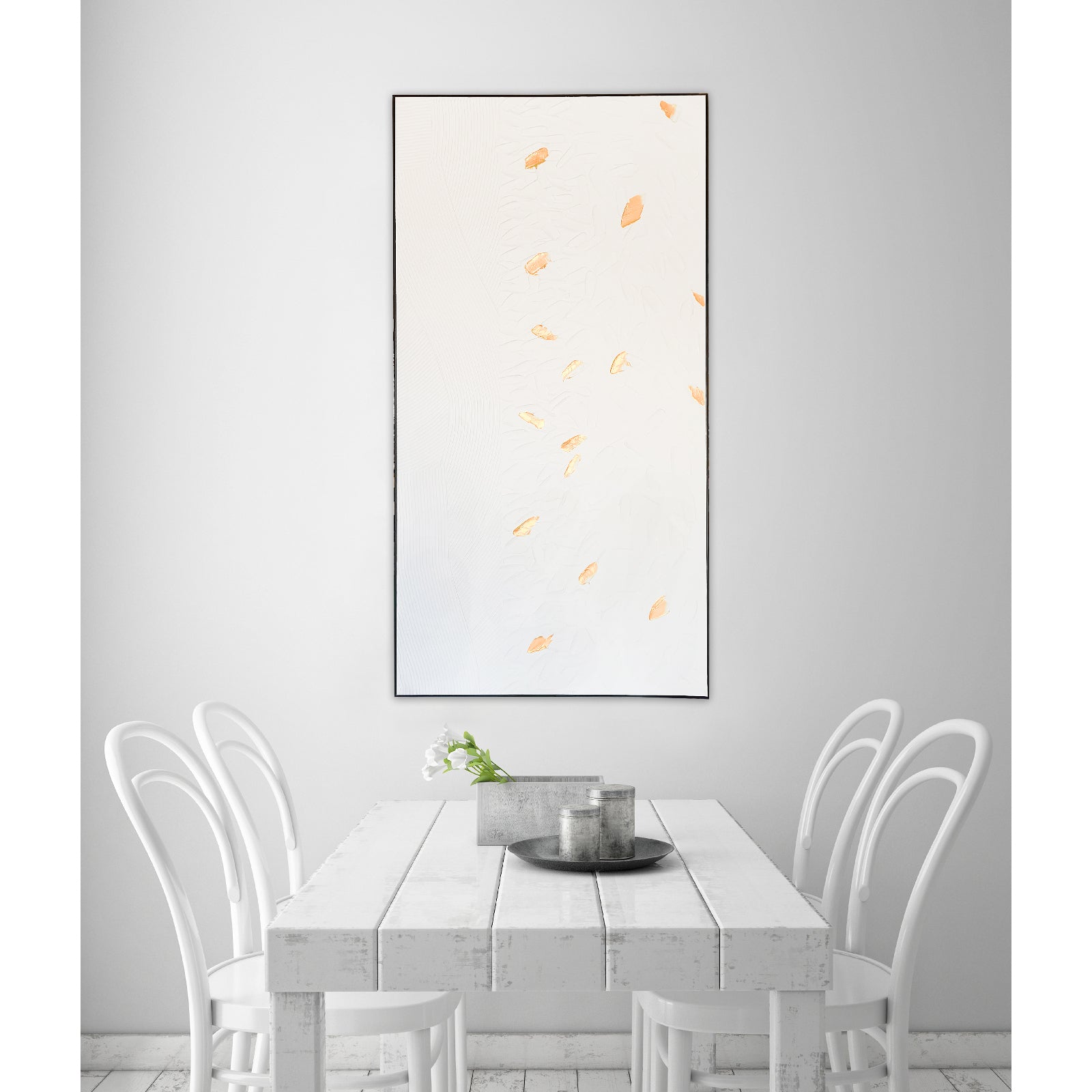 Hand Painted Art Painting With Rose Gold Frame 120X220 Cm Soaap0109