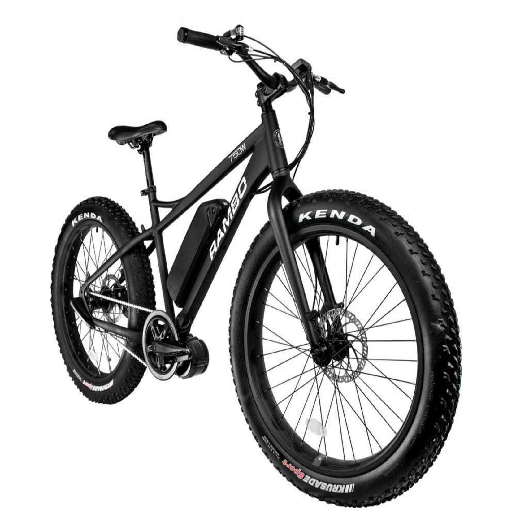 Rambo Savage Matte Black 750Watt Mid Drive Motor Fat Tire Electric Bike