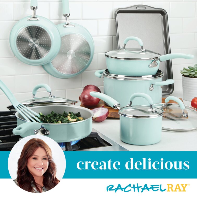 Rachael Ray Create Delicious Aluminum Nonstick Cookware Set, 13-Piece