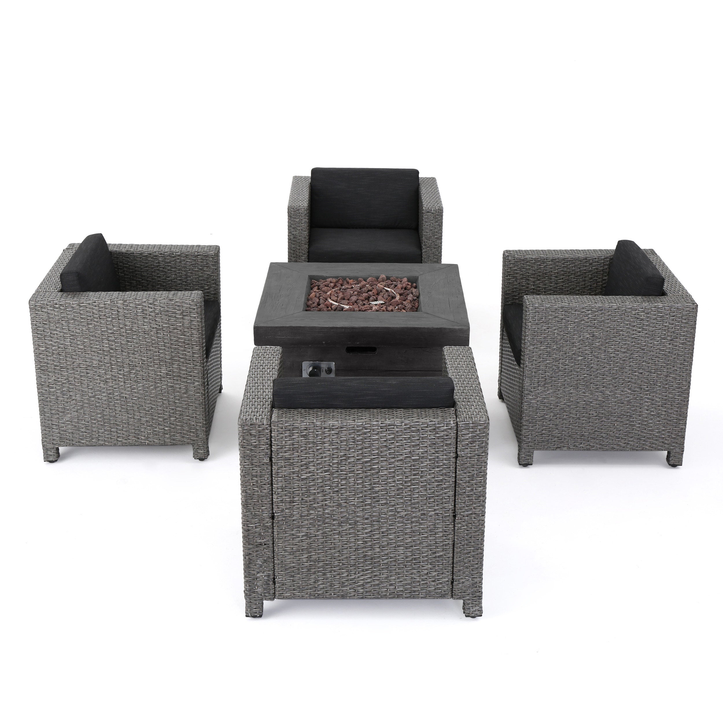 Venice 4-Seater Outdoor Fire Pit Chat Set