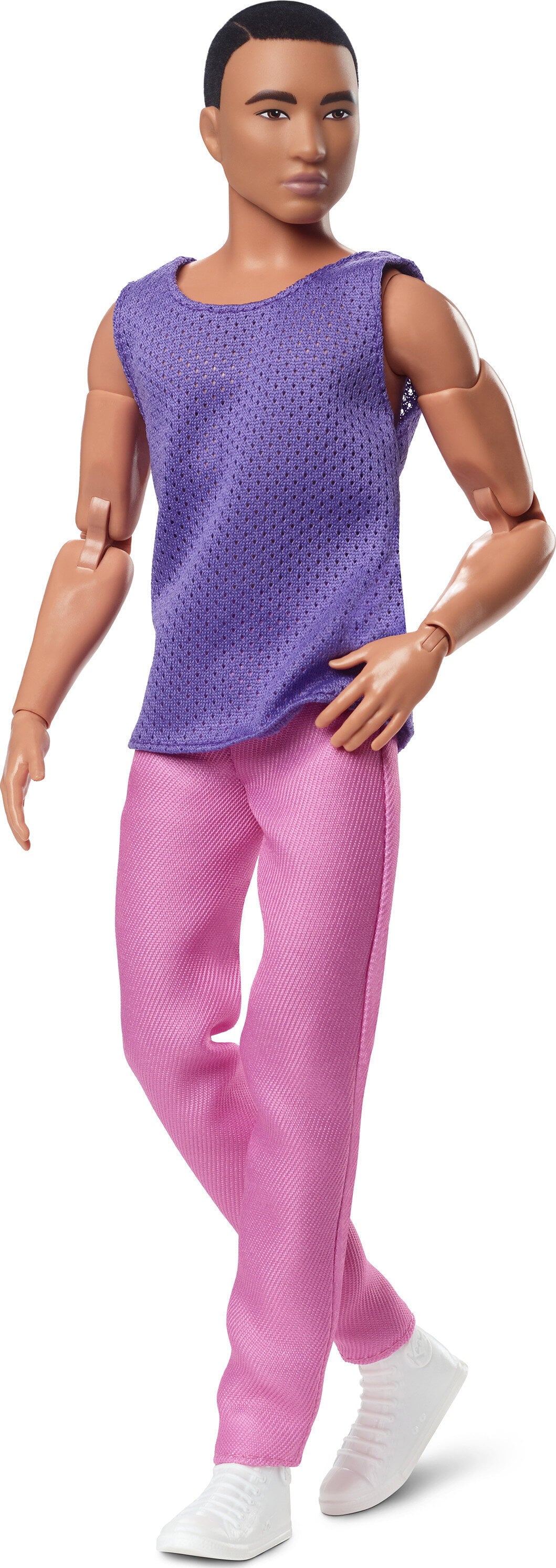 Ken Doll, Barbie Looks, Black Hair, Purple Top with Pink Pants