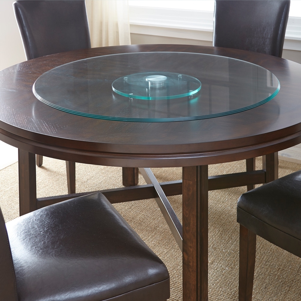 Hampton 72 inch Round Dining Table with Optional Lazy Susan by Greyson Living