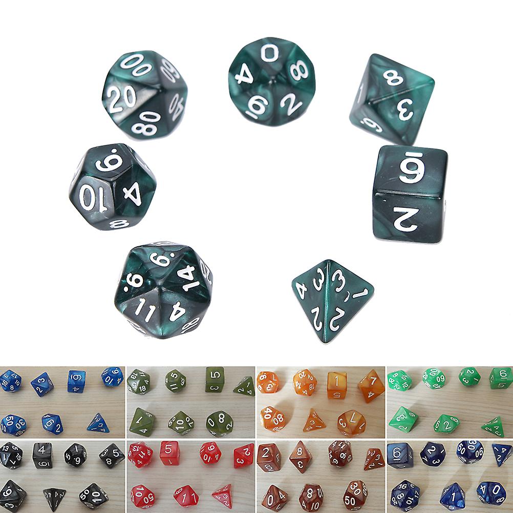 Born Pretty 7pcs/set Dnd Dice Polyhedral Dice Mtg Rpg Board Games Mixed Color Dice D4-d20 Multifaceted Dice Entertainment Game Accessories