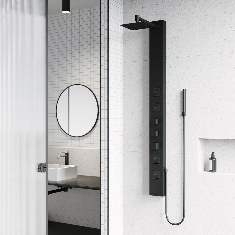 Vigo VG08021 Sutton thermostatic shower panel with shower head  hand