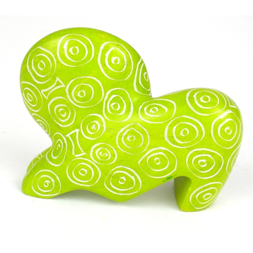 Mini Handmade Green Soapstone Funky Lion Sculpture (Kenya)