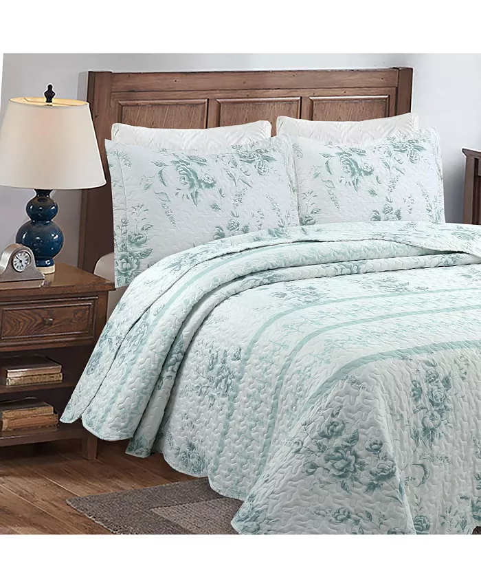 MarCielo 3 PCS Quilt Set Lightweight Bedspread Set C78 - Queen