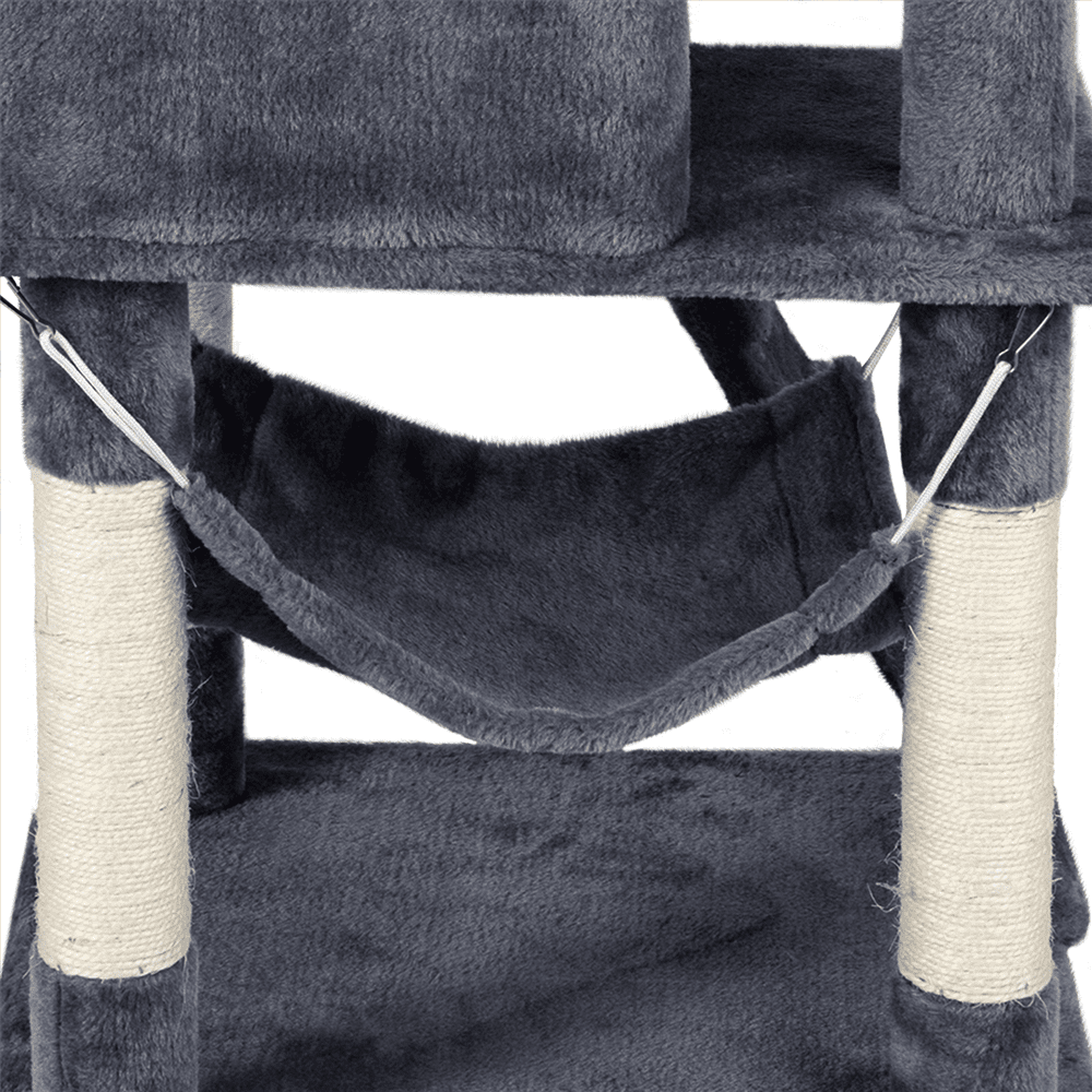 Yaheetech 51'' Cat Tree Condo Multilevel Cat Towers W/ Hammock Tunnel Scratching Post， Dark Gray