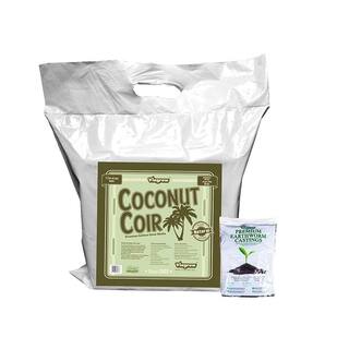 Viagrow 11 lb. (5KG) Coconut Coir Block  1LB earth worm castings Coco Coir and earth worm castings (expands up to 18 gallons) VCCB5-VEWC1