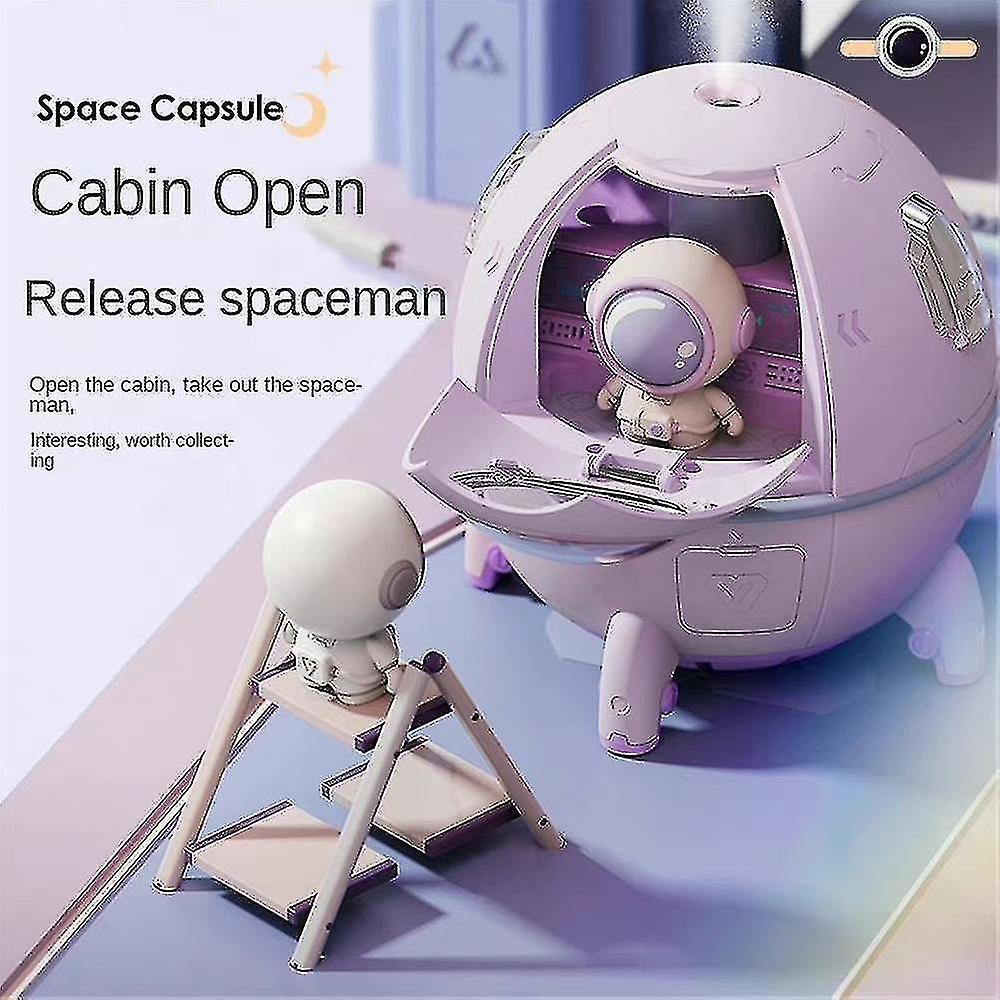 Mini Astronaut Spray Humidifier With Color Night Light Aromatherapy Air Purifier Pink