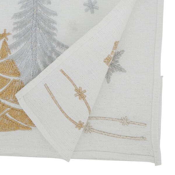 Winter Magic Christmas Trees and Snowflakes Table Runner - 16