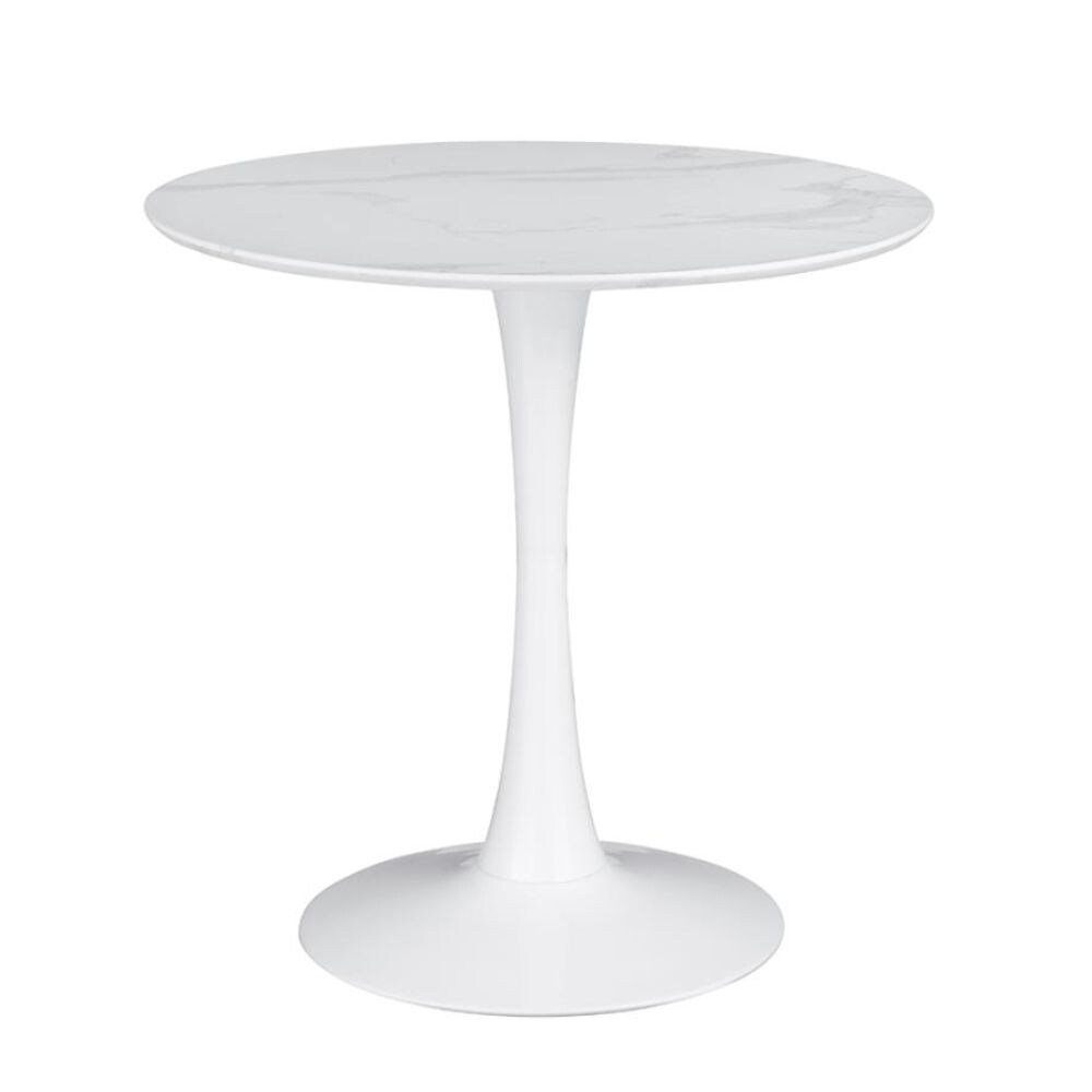 Round Dining Table in White Finish