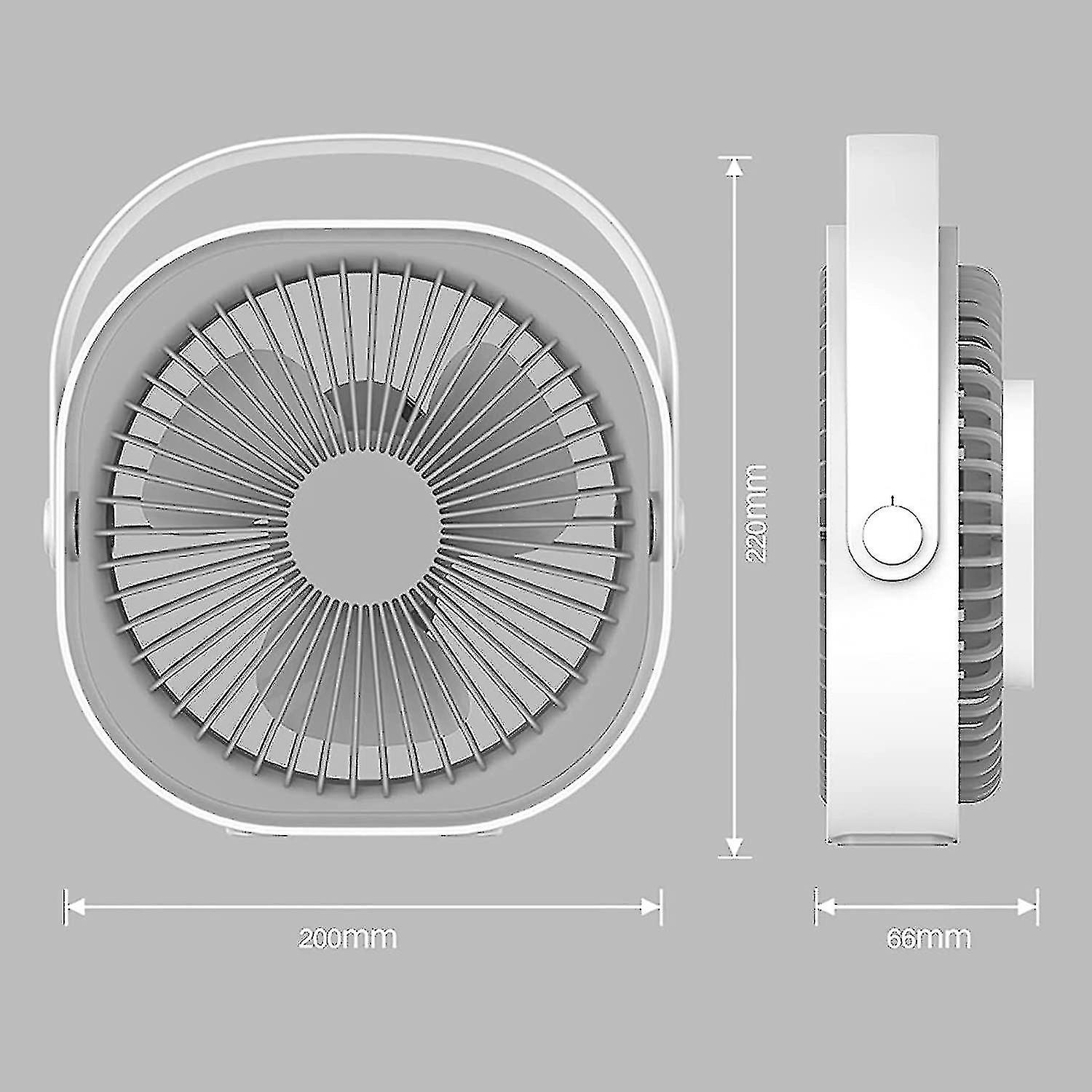 Usb Fan， Portable Usb Desk Fan， 360 Rotation 3-speed Adjustable Quiet Table Fan， Desk Fan With Mini