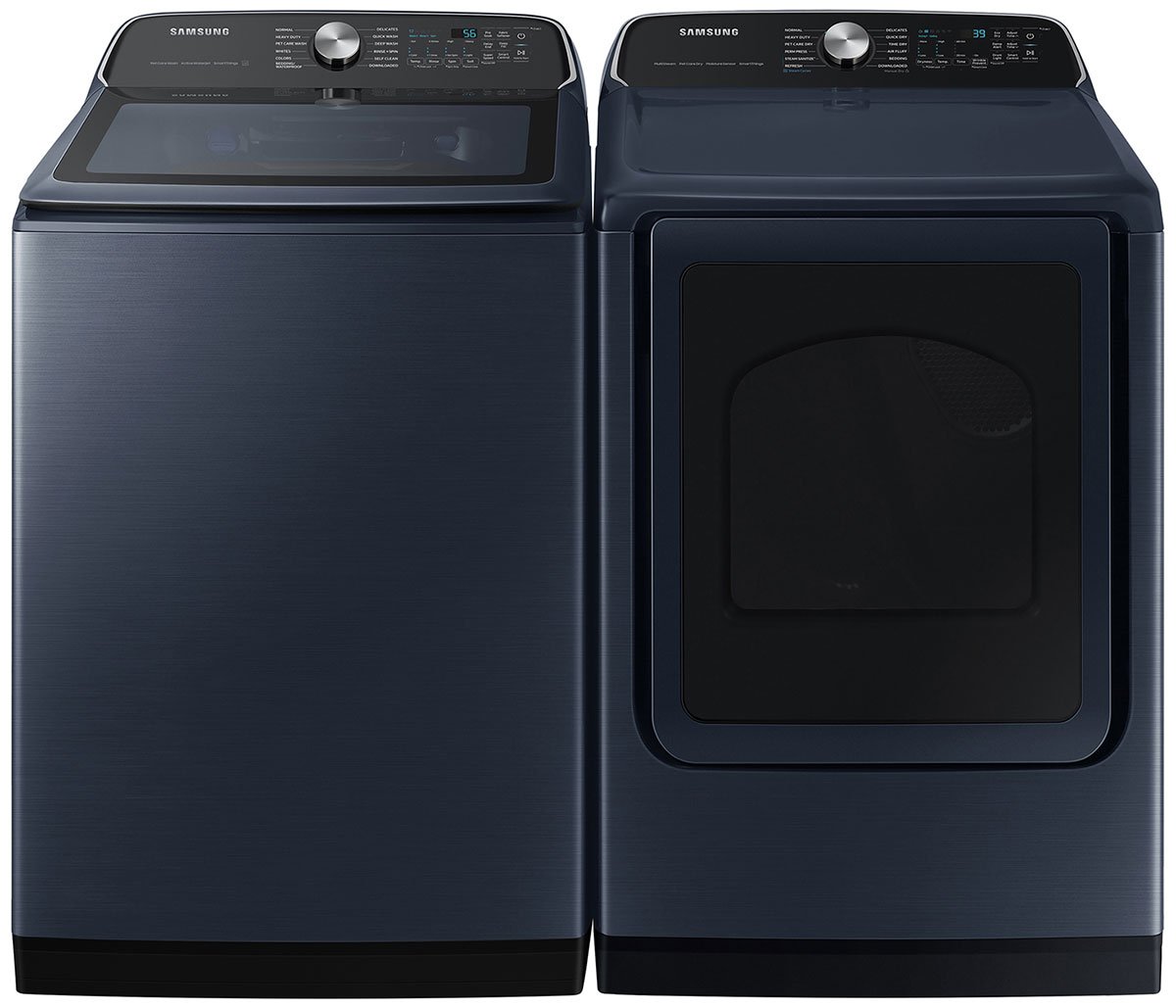  5.4 Cu. Ft. Smart Top Load Washer with Pet Care Solution and Super Speed Wash in Brushed Navy