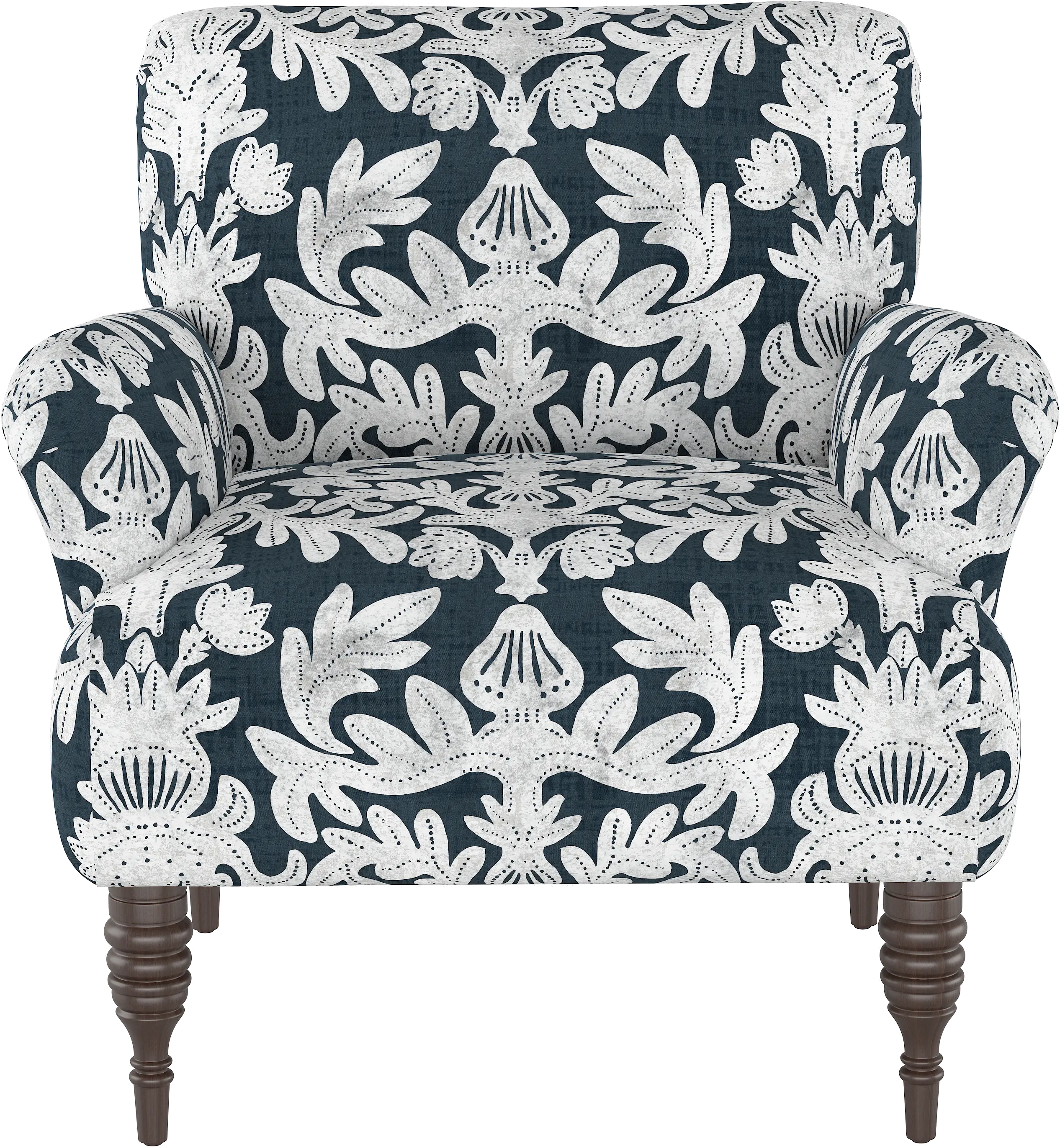 Cherrie Navy Floral Accent Chair - Skyline Furniture