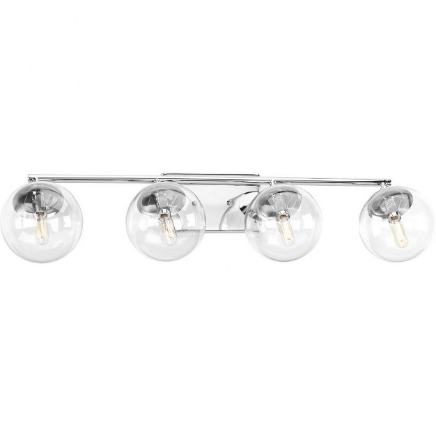 Progress Lighting Mod 4 light Wall Light In Polished Chrome With Clear Glass Shades