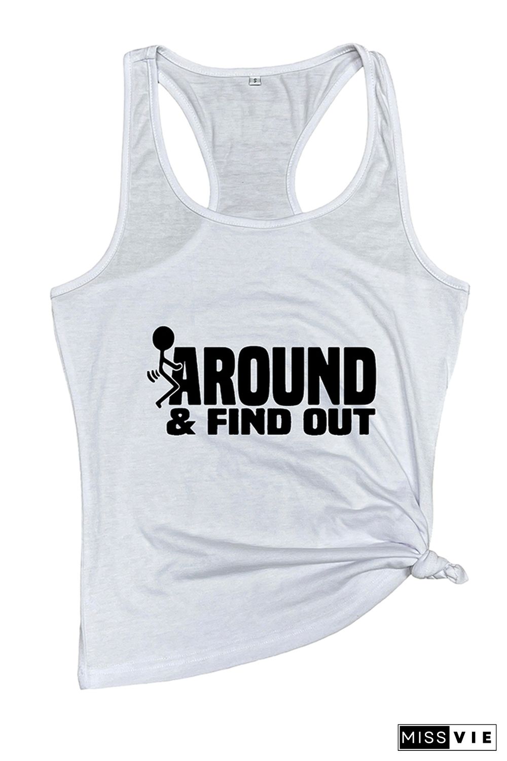 Fck Around And Find Out, Sarcastic Funny, Wine Glass Sleeveless Tank Top Wholesale