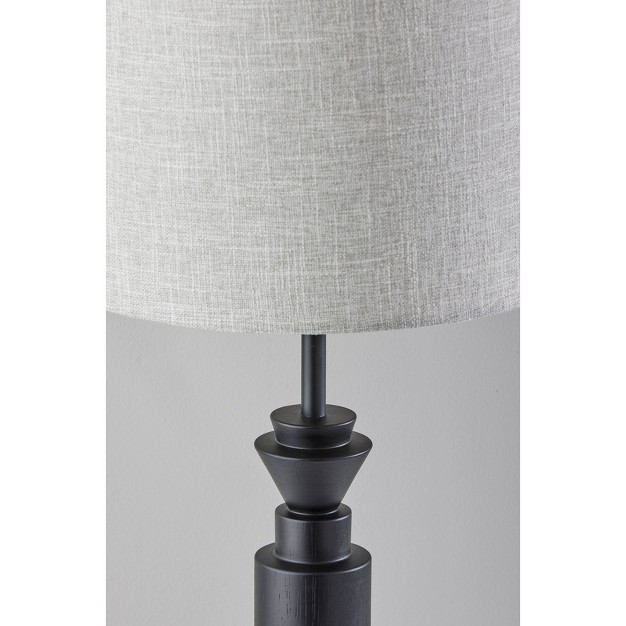 Elton Rubber Wood Table Lamp Black Adesso