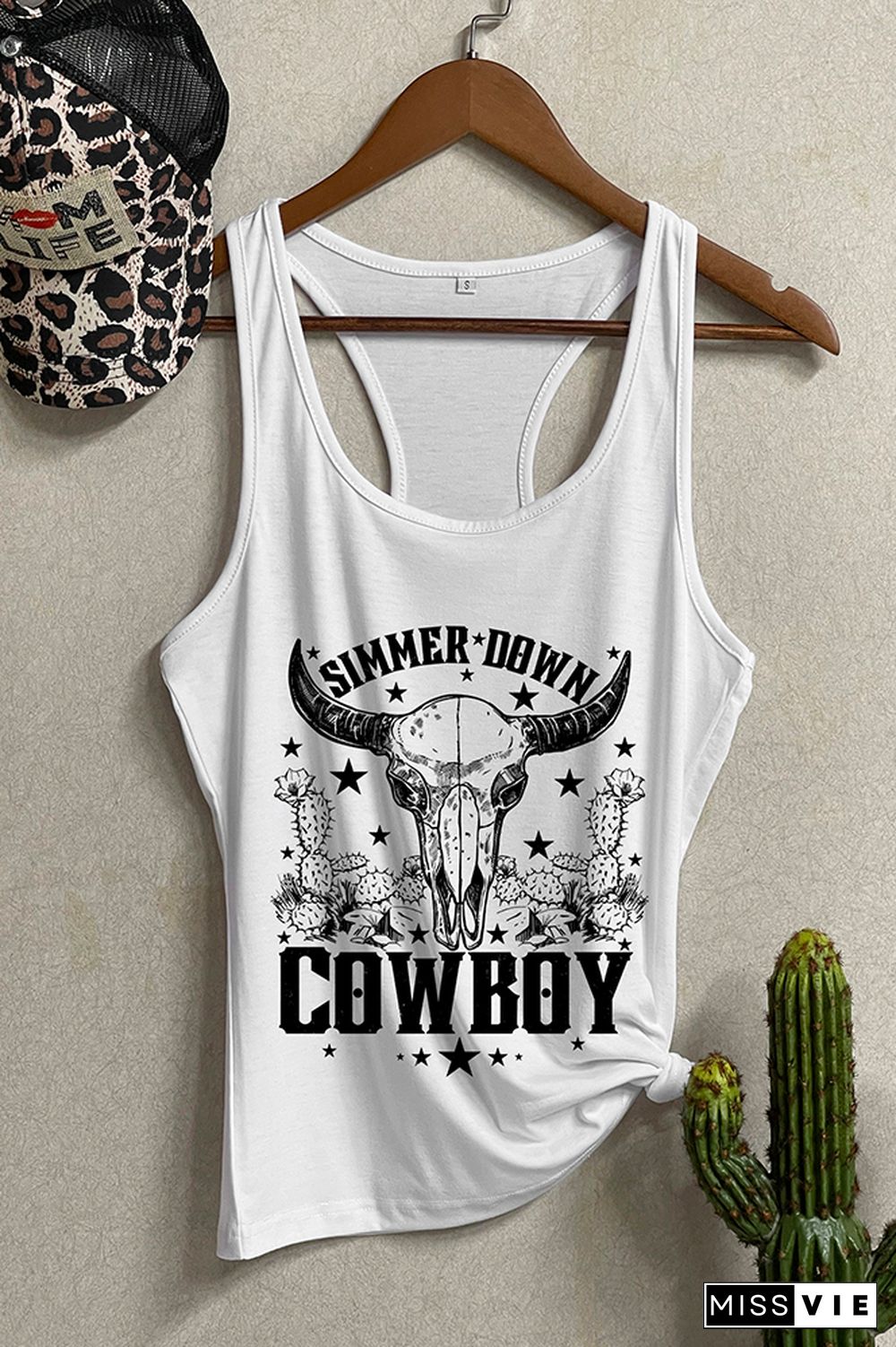 Simmer Down Cowboy Sleeveless Tank Top Wholesale