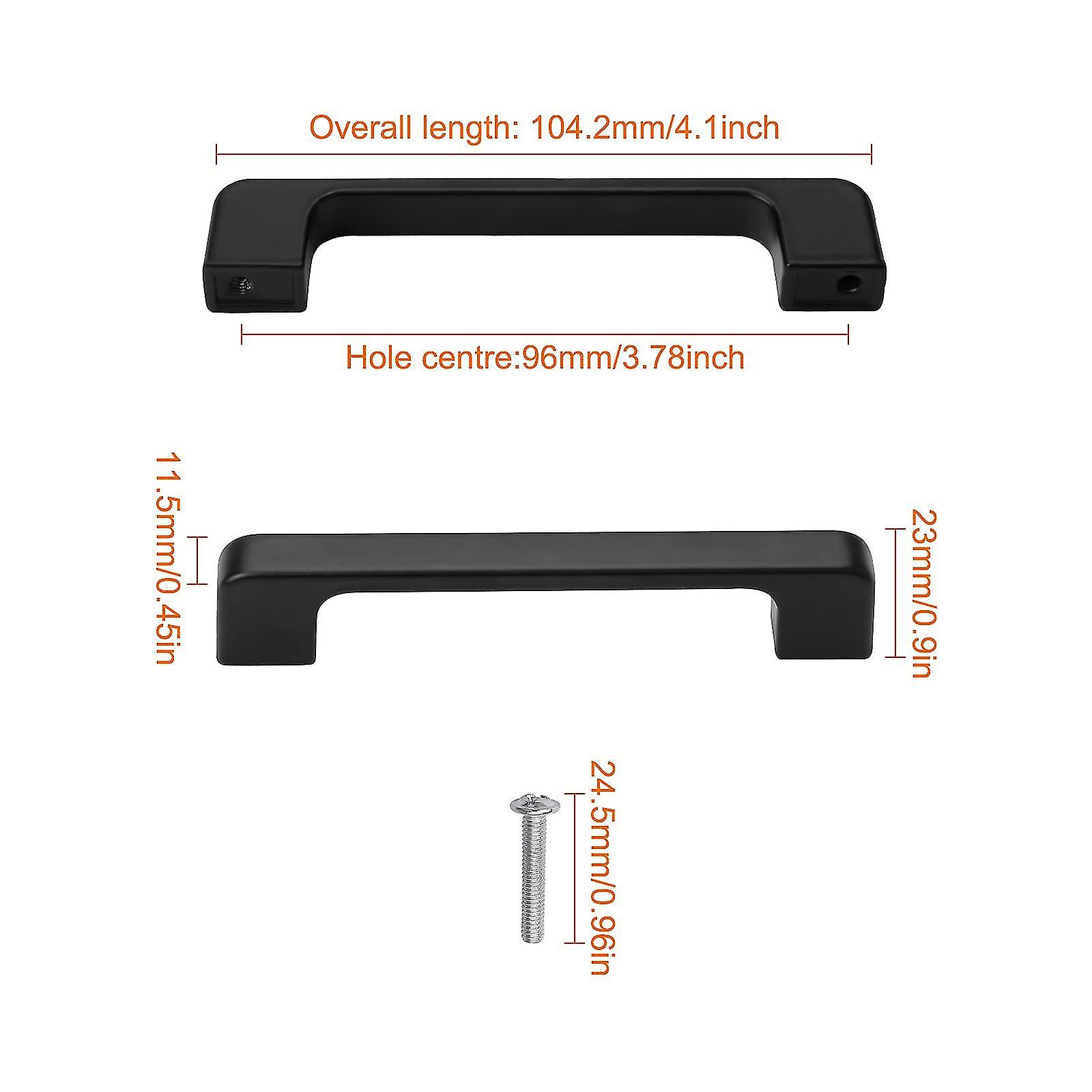 10 Pieces Cabinet Handles Black With Screw For Kitchen Cupboard Wardrobe ， Hole Centre 96mm