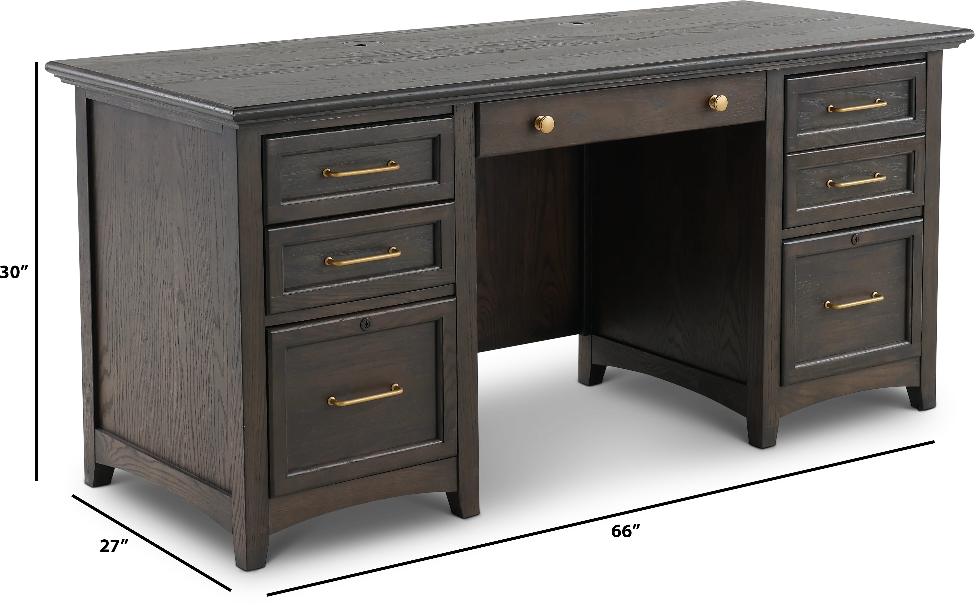 Addison Gray 66 Inch Executive Desk