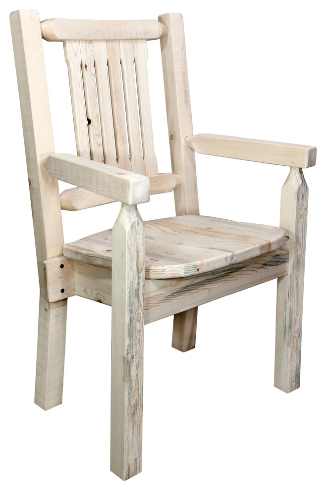 Homestead Collection Captain  x27s Chair  Ready to Finish With Ergonomic Wooden Seat   Rustic   Dining Chairs   by Montana Woodworks  Houzz