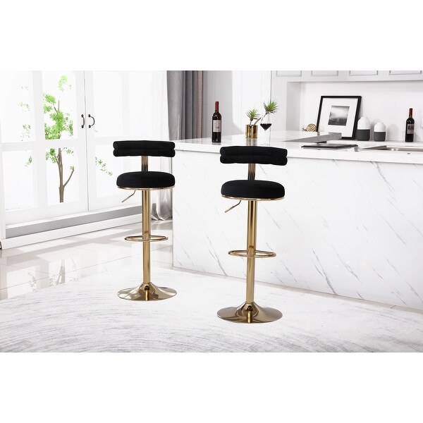 2PCS Bar Stools with Back and Footrest