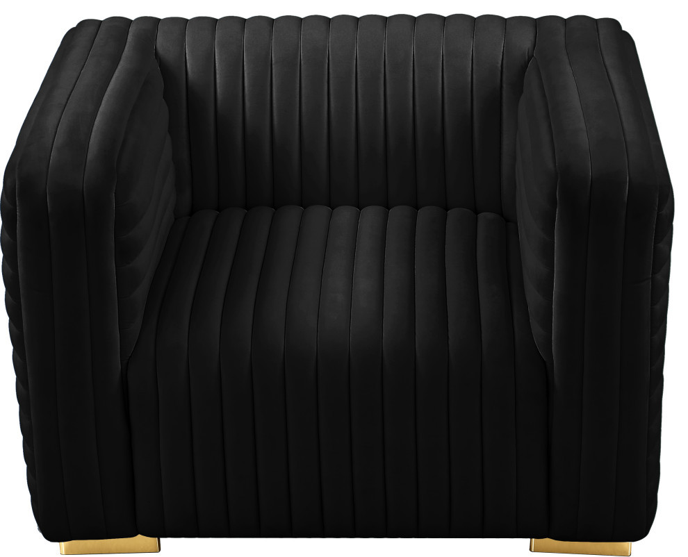 Ravish Velvet Upholstered Chair   Contemporary   Armchairs And Accent Chairs   by Meridian Furniture  Houzz