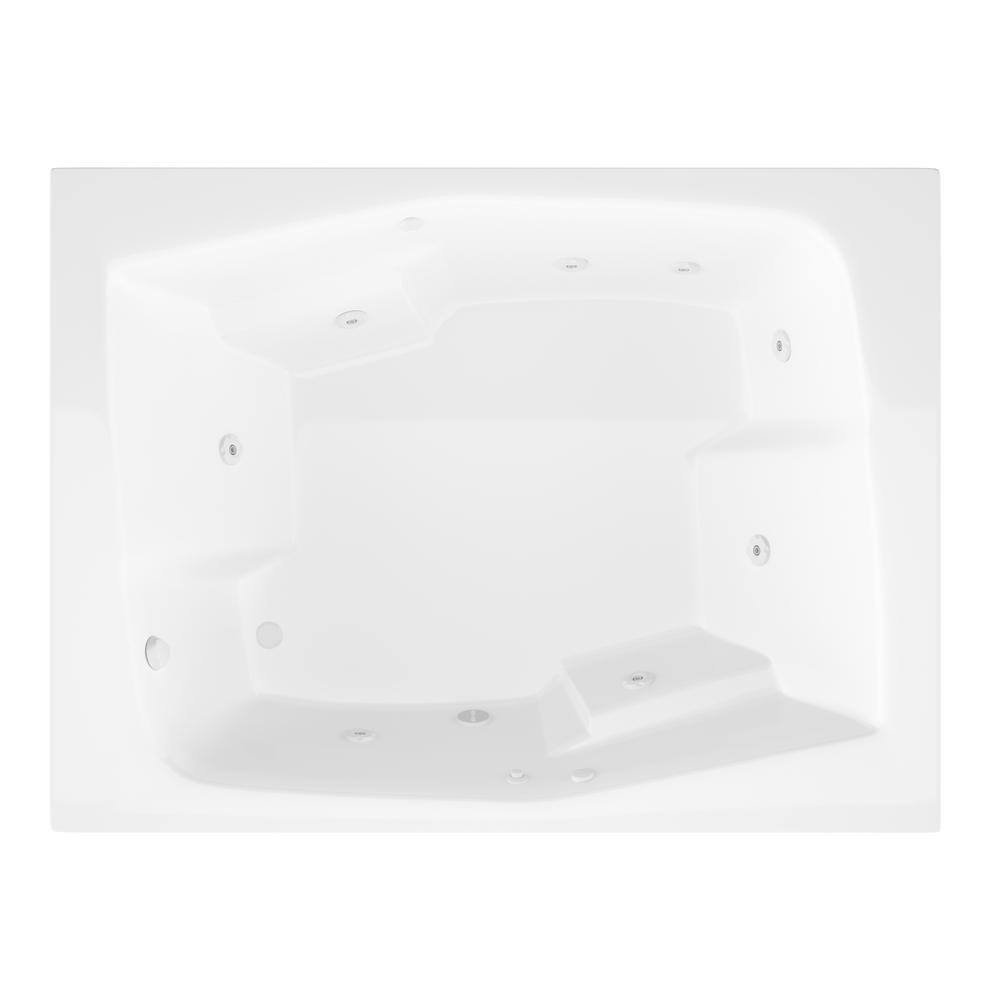 Universal Tubs Amethyst 6 ft. Acrylic Rectangular Drop-in Whirlpool Bathtub in White HD5472CWL