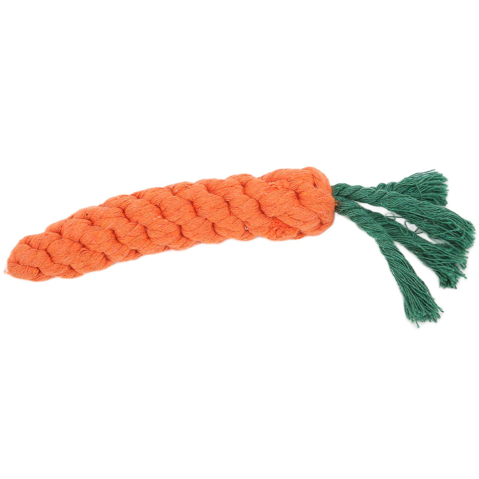 Pet Molar Toy Cotton Woven Carrotshaped Molar Toy Pet Chewing Rope For Puppies And Kittens