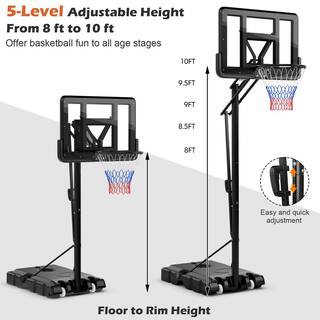 HONEY JOY Portable Basketball Hoop 8-10FT Height Adjustable Basketball Hoop System w44