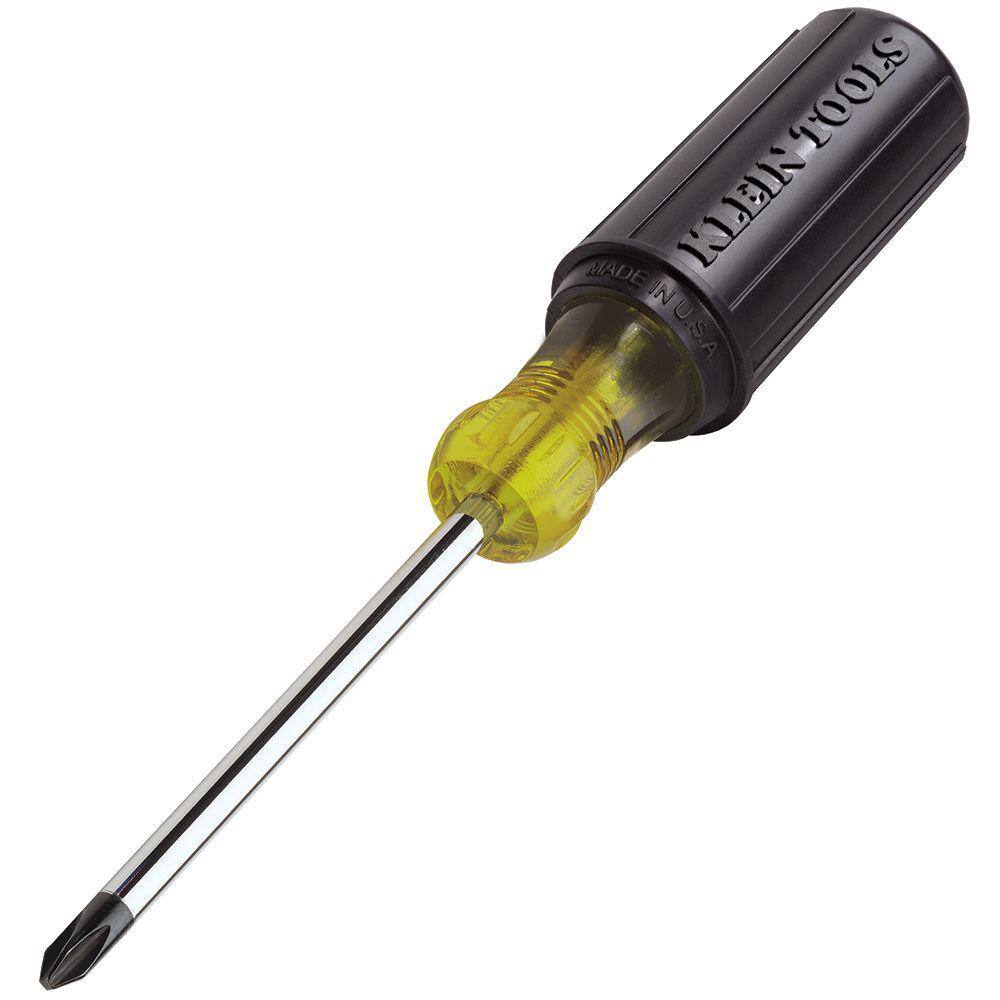 Klein Tools #2 Profilated Phillips Head Screwdriver with 4 in. Round Shank and Cushion Grip Handle 603-4