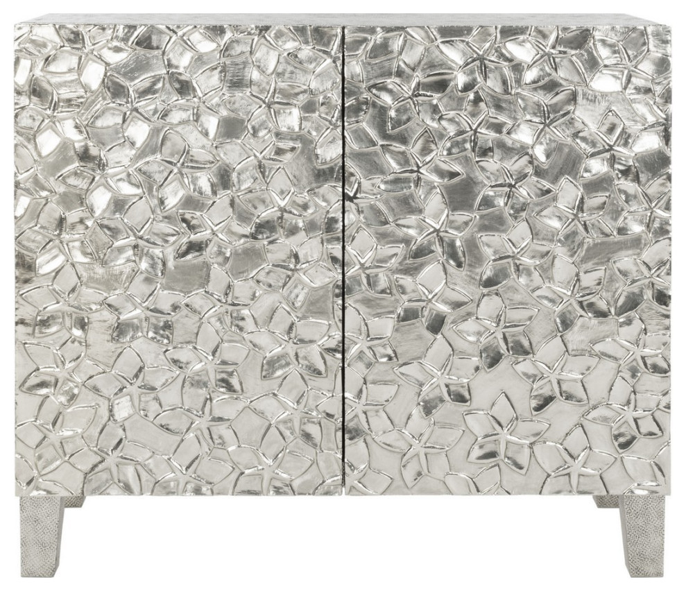 Pedro Metal Nightstand Silver   Modern   Accent Chests And Cabinets   by Virgil Stanis Design  Houzz