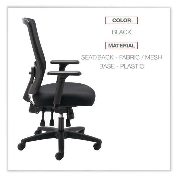 Alera Envy Series Mesh High-Back Multifunction Chair， Supports Up to 250 lb， 16.88