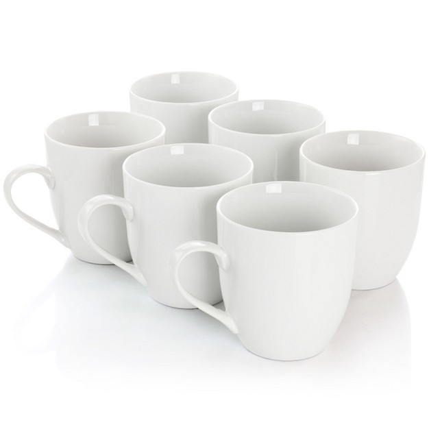 Gibson Our Table Simple White 6 Piece Fine Ceramic 16 65oz Mug Set In White