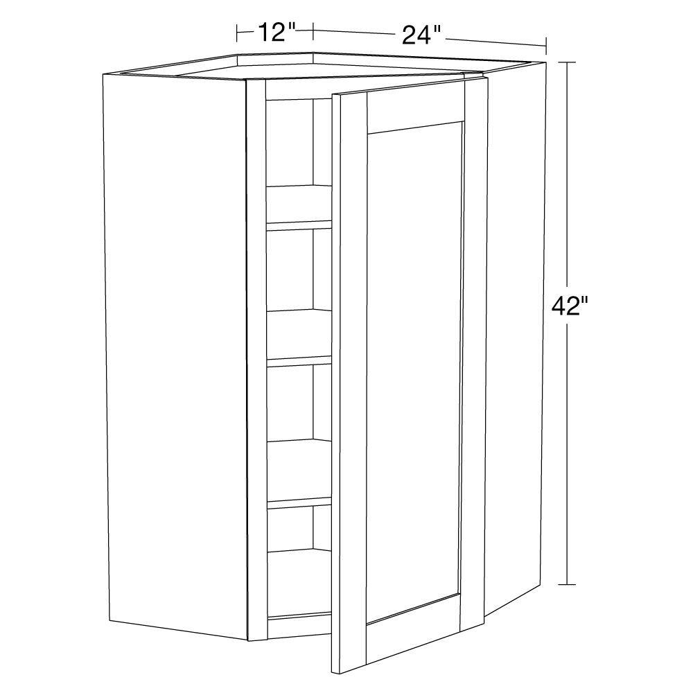 Home Decorators Collection Washington Vessel Blue Plywood Shaker Stock Assembled Corner Kitchen Cabinet Diagonal Sft Cls Lt 24 in. x 42 in. x12 in. WA2442L-WVB