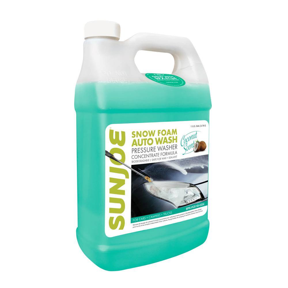 Sun Joe 1 Gal. Premium Snow Foam Pressure Washer Rated Car Wash Soap and Cleaner Coconut SPX-FCS1G-COC