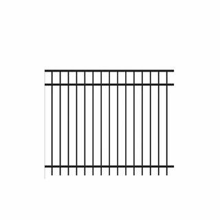 Barrette Outdoor Living Natural Reflections Standard-Duty 5 ft. H x 6 ft. W Black Aluminum Pre-Assembled Fence Panel 73002246