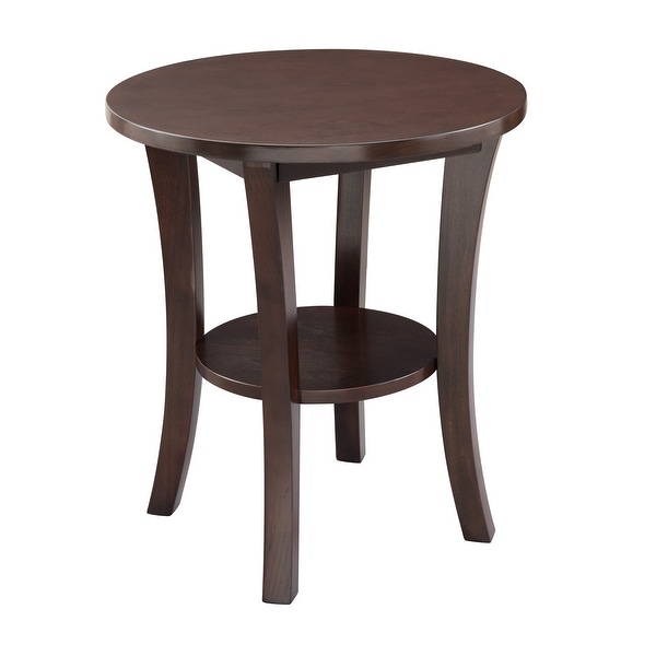 Leick Home Round Side Table with Shelf