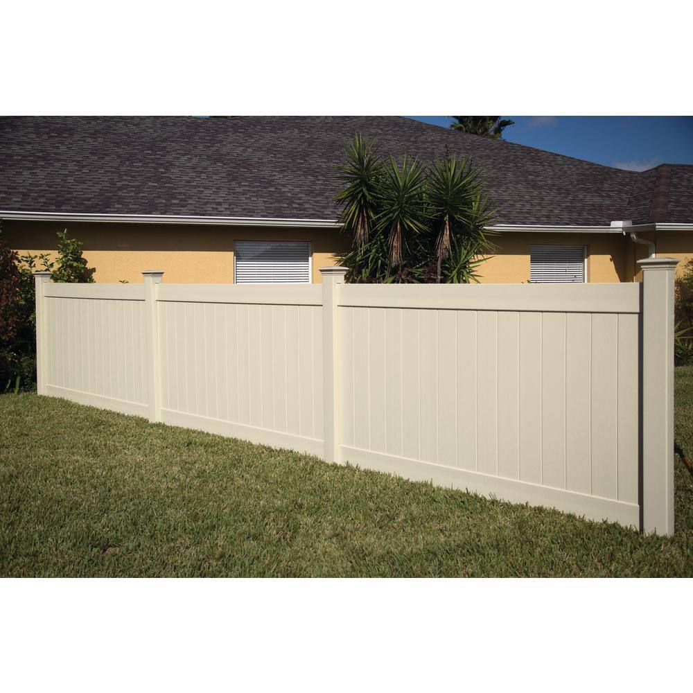 Veranda Linden 5 ft. H x 8 ft. W Sand Vinyl Un-Assembled Fence Panel 73014722