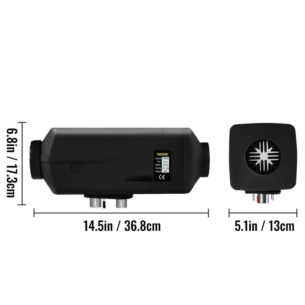 VEVOR Diesel Heater 17060 BTU Diesel Air Heater with Muffler 12Volt Diesel Parking Heater with Digital Switch