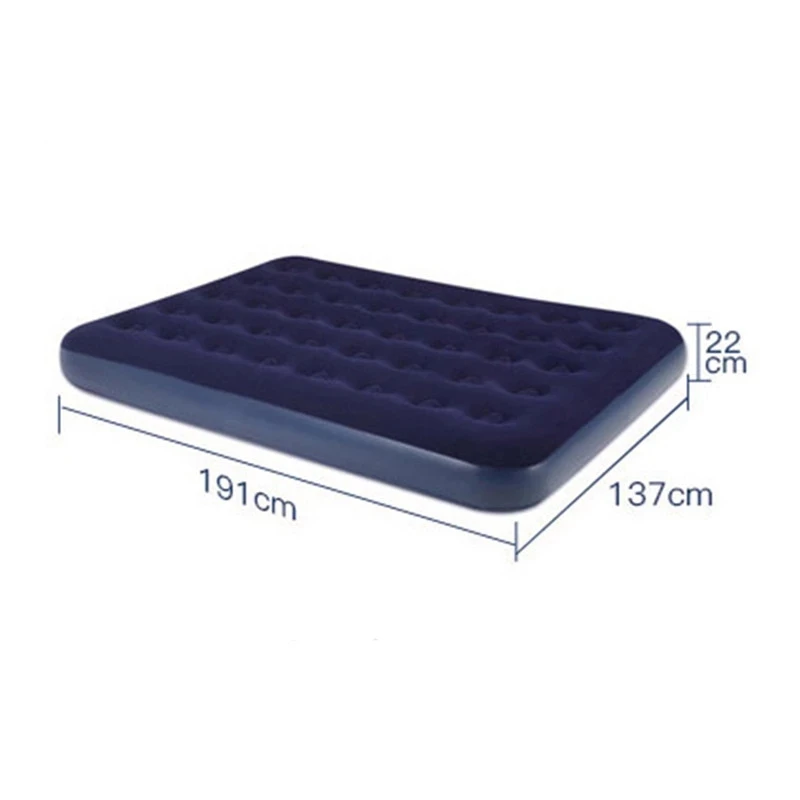 New Flocking Inflatable Bed Mattress Air Bed With Pump For Camping Traveling Inflatable Air Mattress