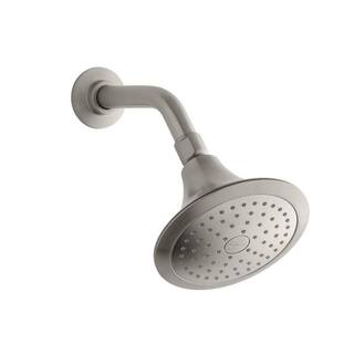 KOHLER Forte 1-Spray 5.5 in. Single Wall Mount Fixed Shower Head in Vibrant Brushed Nickel K-R10282-E-BN