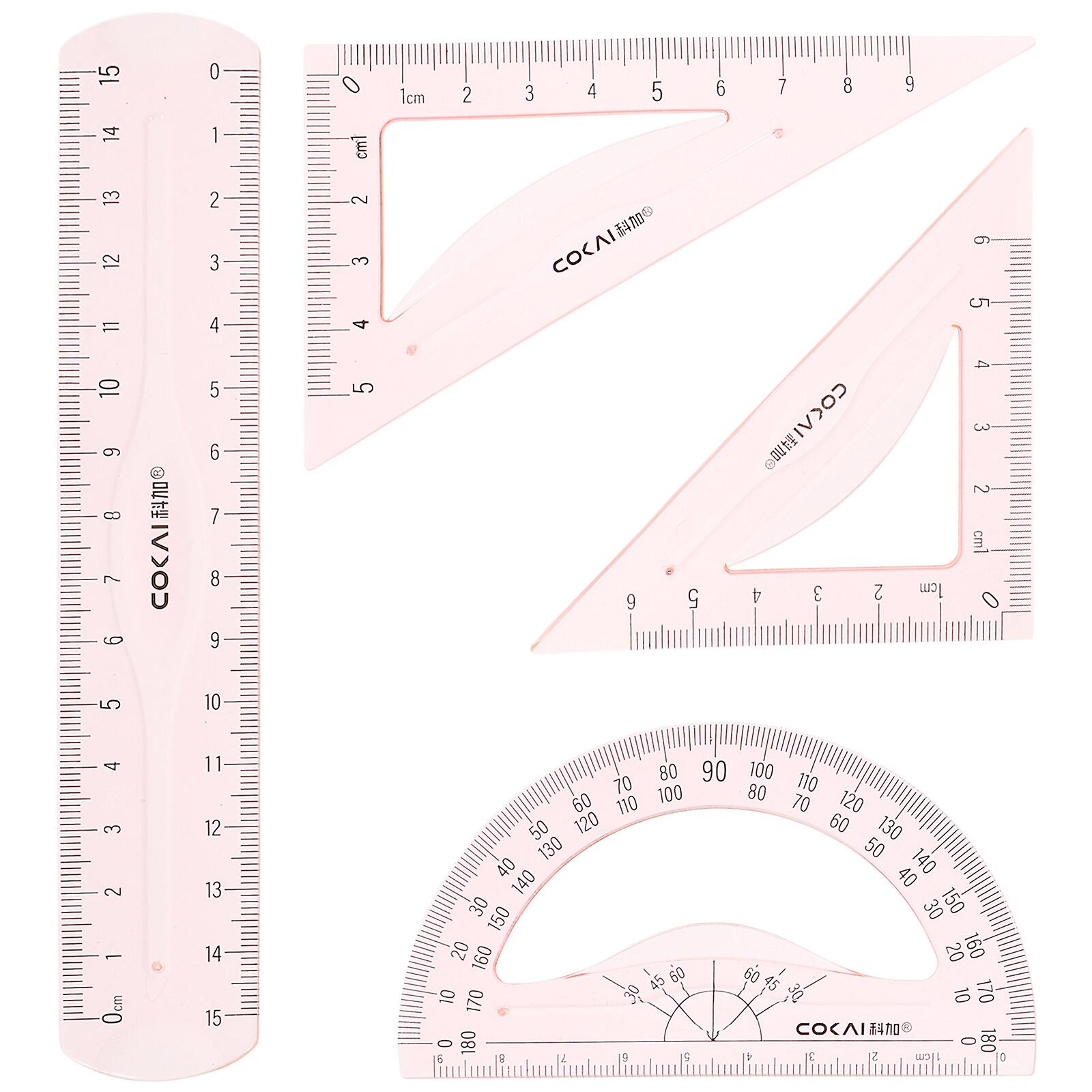 1 Set Protractor Student Drafting Ruler Engineering Drawing Supply Precise Measuring Ruler