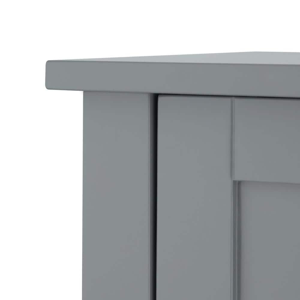 Teamson Home Mercer Mid Century 1496 in W x 13 in D x 6267 in H Gray Modern Wooden Linen Cabinet