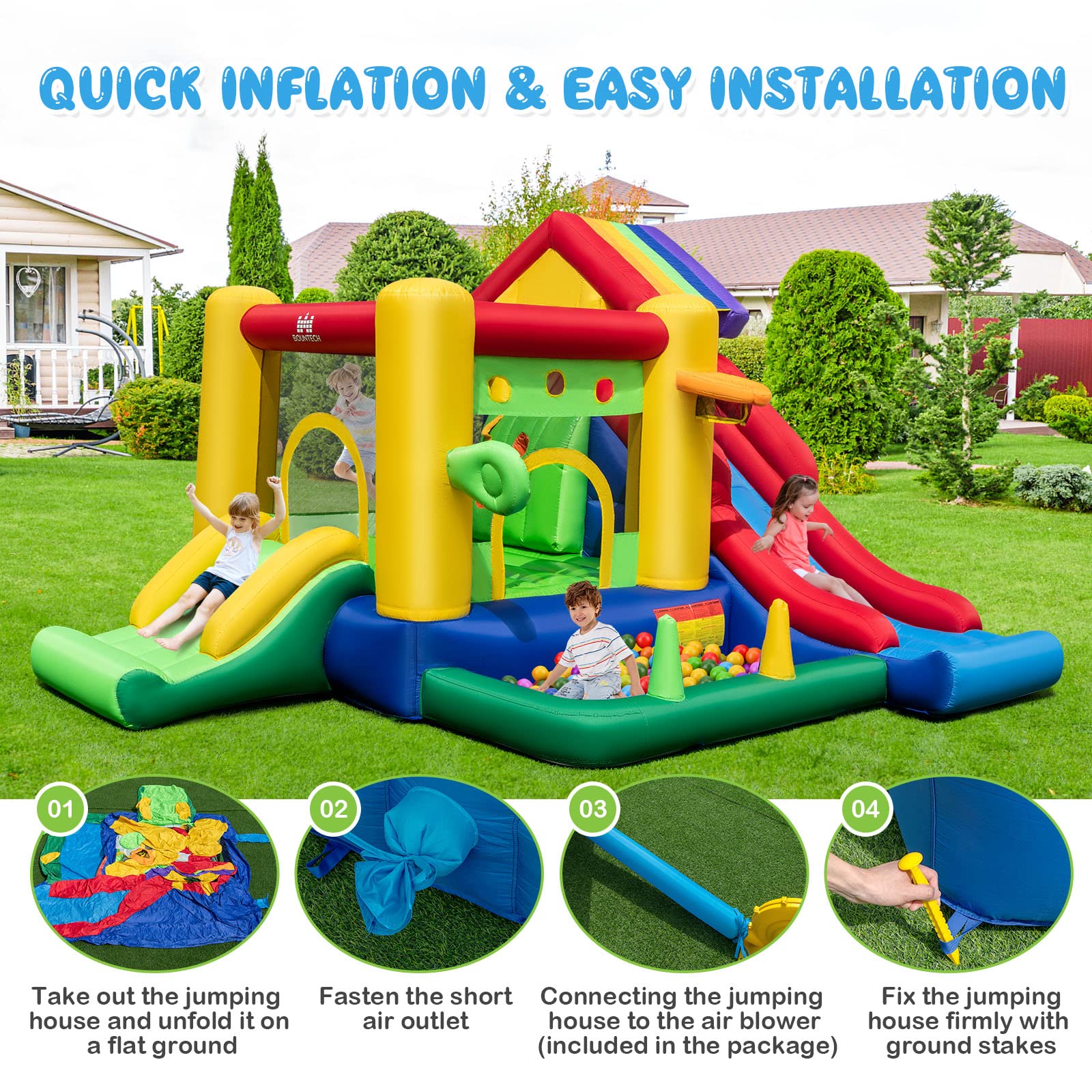 BOUNTECH Inflatable Bounce House with Ball Pit