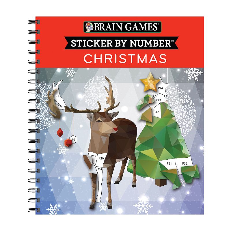 Brain Games Christmas Sticker By Number Book